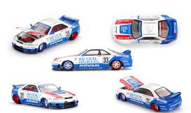 Nissan  - GTR 1995 white/blue/red - 1:64 - Mini GT - KHMG213 - MGTKHMG213 | Toms Modelautos