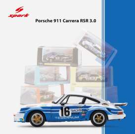 Porsche  - 911 Carrera RSR 3.0 1975 white/blue - 1:64 - Spark - 64S022 - spa64S022 | Toms Modelautos