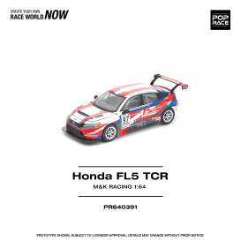 Honda  - Civic white/blue/red - 1:64 - Pop Race Limited - PR640391 - PR640391 | Toms Modelautos