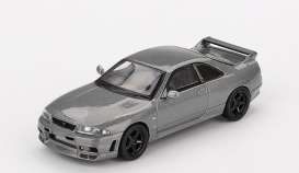 Nissan  - GTR R33 1993 metal gray - 1:64 - Mini GT - 01128Rhd - MGT01128Rhd | Toms Modelautos