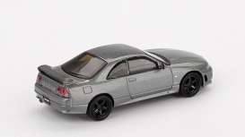 Nissan  - GTR R33 1993 metal gray - 1:64 - Mini GT - 01128BL - MGT01128BL | Toms Modelautos