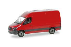 Mercedes Benz  - Sprinter red - 1:87 - Herpa - 093811-002 - herpa093811-002 | Toms Modelautos