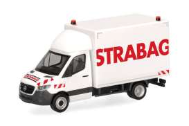 Mercedes Benz  - Sprinter 2018 white/red - 1:87 - Herpa - 098939 - herpa098939 | Toms Modelautos
