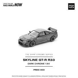 Nissan  - Skyline R33 GT-R dark chrome - 1:64 - Pop Race Limited - PRDC003 - PRDC003 | Toms Modelautos