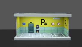 diorama Accessoires - Parking lot with light D  - 1:64 - Black Box Diorama - MO960128 - MO960128 | Toms Modelautos