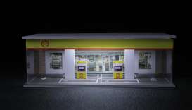 diorama Accessoires - Shell gas station red/yellow - 1:64 - Black Box Diorama - MO914505 - MO914505 | Toms Modelautos