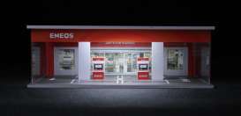 diorama Accessoires - ENEOS gas station red/yellow - 1:64 - Black Box Diorama - MO914506 - MO914506 | Toms Modelautos