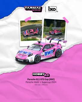Porsche  - 911 2024 pink/white - 1:64 - Tarmac - T64-093-24PSC01 - TC-T64-093-24PSC01 | Toms Modelautos