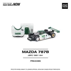 Mazda  - 787B white/green - 1:64 - Pop Race Limited - PR640386 - PR640386 | Toms Modelautos