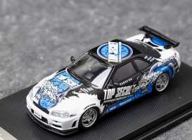 Nissan  - Skyline R34 V-Spec white/blue/black - 1:64 - My Model Collect - MMC640009H - MMC640009H | Toms Modelautos