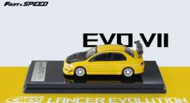 Mitsubishi  - Lancer Evo VII yellow - 1:64 - FastSpeed - FastSpeed-yellow - FastSpeed-yellow | Tom's Modelauto's