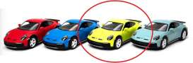 Porsche  - 911 yellow - 1:36 - Kinsmart - 5467W - KT5467Wy | Toms Modelautos