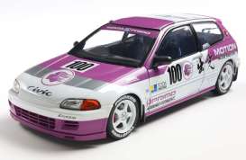 Honda  - Civic (EG6) 1991 white/magenta - 1:18 - Solido - 1810407 - soli1810407 | Toms Modelautos