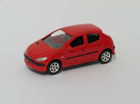 Peugeot  - 206 red - 1:60 - Welly - Peugeot - wellyPeugeot | Toms Modelautos