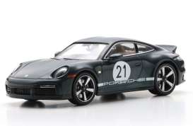 Porsche  - (992) Sport Classic  2022 green - 1:43 - Schuco - S43U00004 - schucoS43U00004 | Toms Modelautos