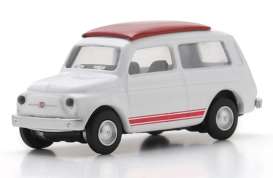 Fiat  - 500 Giardiniera white/red - 1:87 - Schuco - S87U00046 - schucoS87U00046 | Toms Modelautos