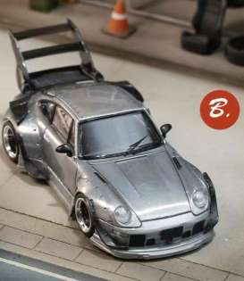 Porsche  - RWB 993 Zamac silver - 1:64 - Street Weapon - STW204 - STW204 | Toms Modelautos