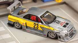 Nissan  - ER34 silver/yellow - 1:64 - Street Weapon - STW213 - STW213 | Toms Modelautos