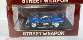 Nissan  - ER34 blue chrome - 1:64 - Street Weapon - STW229 - STW229 | Toms Modelautos