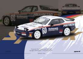 Porsche  - 944 1987 white/blue - 1:64 - Tiny Toys - YO64036B - TinyYO64036B | Toms Modelautos
