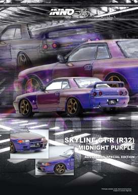 Nissan  - Skyline purple - 1:64 - Inno Models - IN64-R32-MP - IN64-R32-MP | Toms Modelautos