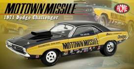 Dodge  - Challenger  1971 balck/mostard - 1:18 - Acme Diecast - 1806032 - acme1806032 | Toms Modelautos
