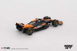 McLaren  - 2024 black & orange - 1:64 - Mini GT - 01145L - MGT01145BL | Toms Modelautos