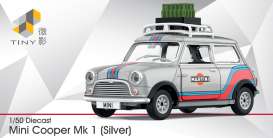 Mini Cooper - Mk1 silver/blue/red - 1:50 - Tiny Toys - MINI0023 - tinyMINI0023 | Toms Modelautos