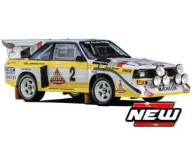 Audi  - Sport 1985 white/yellow - 1:43 - Bburago - 18-38326 - bura38326 | Toms Modelautos
