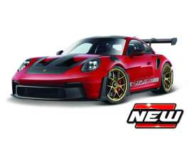 Porsche  - 911 grey/red - 1:24 - Bburago - 18-21119G - bura21119G | Toms Modelautos