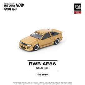 Toyota  - RWB AE86 gold - 1:64 - Pop Race Limited - PR640411 - PR640411 | Toms Modelautos