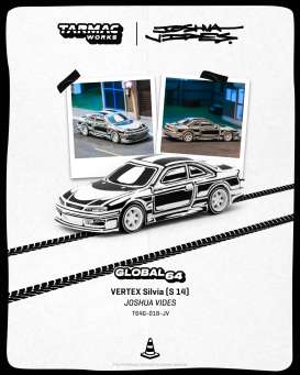 Nissan  - Silvia (S14) chrome - 1:64 - Tarmac - T64G-018-JV - TC-T64G-018-JV | Toms Modelautos