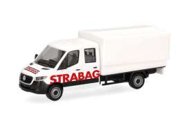 Mercedes Benz  - Sprinter white/red - 1:87 - Herpa - 098991 - herpa098991 | Toms Modelautos