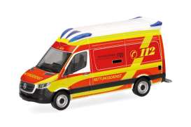 Mercedes Benz  - Sprinter 2018 red/yellow - 1:87 - Herpa - 099042 - herpa099042 | Toms Modelautos