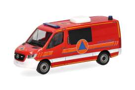 Mercedes Benz  - Sprinter 2018 red/blue/white - 1:87 - Herpa - 099059 - herpa099059 | Toms Modelautos
