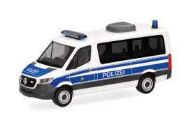 Mercedes Benz  - Sprinter 2018 white/blue - 1:87 - Herpa - 099127 - herpa099127 | Toms Modelautos