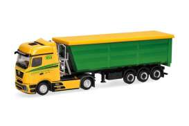 Mercedes Benz  - Actros L yellow/green - 1:87 - Herpa - H321006 - herpa321006 | Toms Modelautos