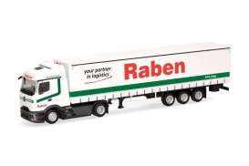 Mercedes Benz  - Actros white/green/red - 1:87 - Herpa - H321044 - herpa321044 | Toms Modelautos