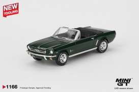 Ford Mustang - Convertible 1964 green - 1:64 - Mini GT - 01166BL - MGT01166BL | Toms Modelautos