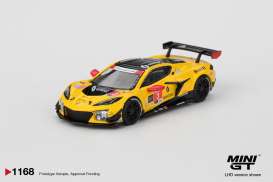Chevrolet  - Corvette Z06 2025 yellow/red - 1:64 - Mini GT - 01168L - MGT01168L | Toms Modelautos
