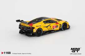 Chevrolet  - Corvette Z06 2025 yellow/red - 1:64 - Mini GT - 01168L - MGT01168L | Toms Modelautos