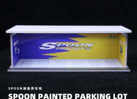 diorama Accessoires - Spoon parking lot with light various - 1:64 - Black Box Diorama - MO914919 - MO914919 | Toms Modelautos