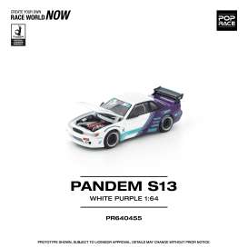 Nissan  - S13 white/purple - 1:64 - Pop Race Limited - PR640455 - PR640455 | Toms Modelautos