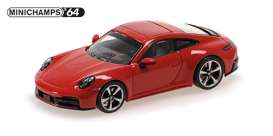 Porsche  - 911 (992.2) Carrera 2025 red - 1:64 - Maxichamps - 640064020 - mc640064020 | Toms Modelautos
