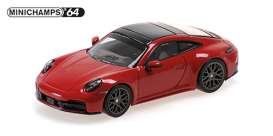 Porsche  - 911 (992.2) Carrera 2025 red - 1:64 - Maxichamps - 640064025 - mc640064025 | Toms Modelautos