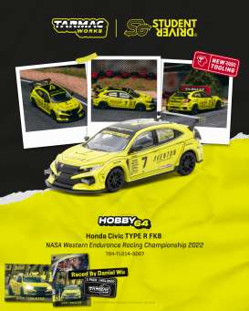 Honda  - Civic 2022 yellow - 1:64 - Tarmac - T64-TL014-SD07 - T64-TL014-SD07 | Toms Modelautos