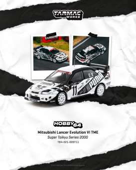 Mitsubishi  - Lancer Evo VI 2000 black/white - 1:64 - Tarmac - T64-021-00ST11 - T64-021-00ST11 | Toms Modelautos