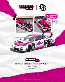 Nissan  - Silvia (S15) white/pink - 1:43 - Tarmac - T43-029-AF - TC-T43-029-AF | Toms Modelautos