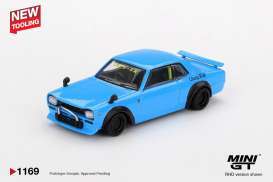 Nissan  - Hakosuka 2015 baby blue - 1:64 - Mini GT - 01169BL - MGT01169BL | Toms Modelautos