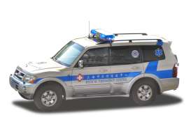 Mitsubishi  - Pajero V73 grey/blue - 1:18 - SunStar - 5837 - sun5837 | Toms Modelautos
